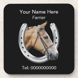 Farrier horse and horseshoe coaster