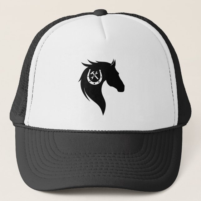 Farrier Horse Shoeing Horses Trucker Hat (Front)