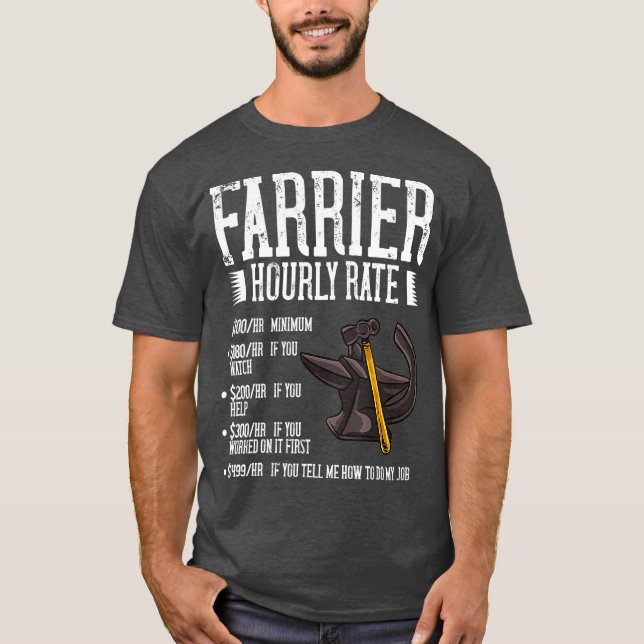 Farrier Horseshoe Gift Hoof Tools T-Shirt (Front)