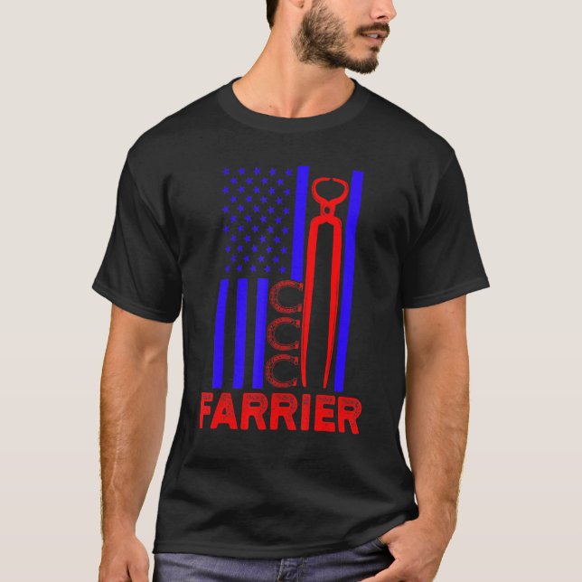 Farrier Horseshoe Hoof Trimming Equine Shoeing  2 T-Shirt (Front)