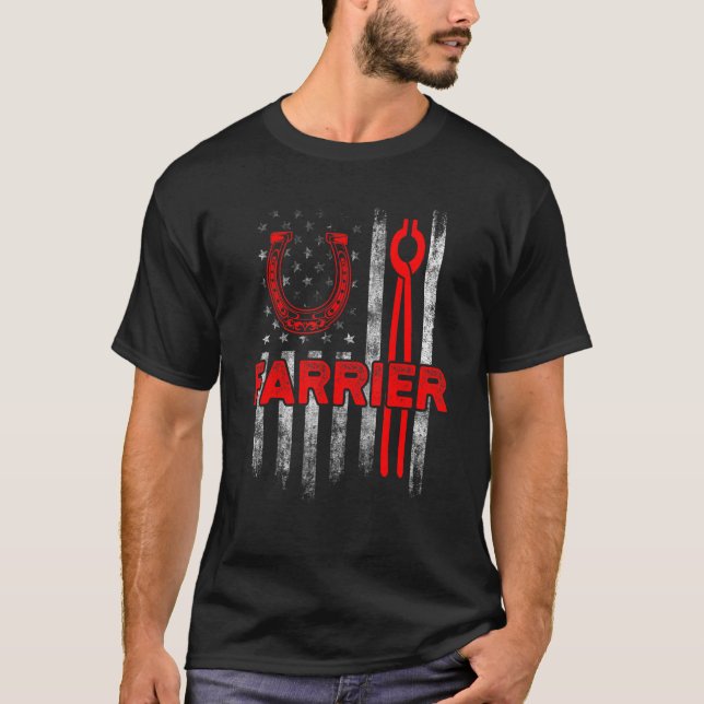 Farrier Horseshoe Hoof Trimming Equine Shoeing 38 T-Shirt (Front)