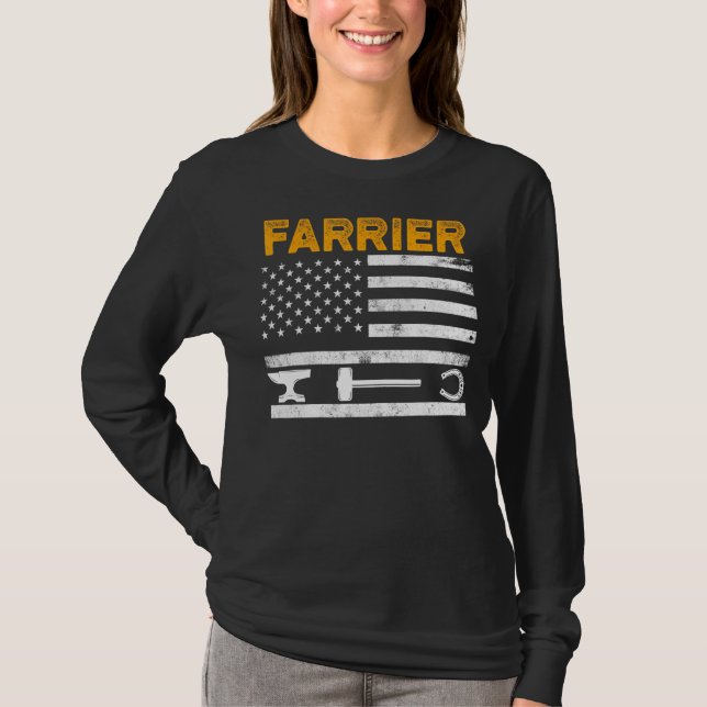 Farrier Horseshoe Hoof Trimming Equine Shoeing _45 T-Shirt (Front)