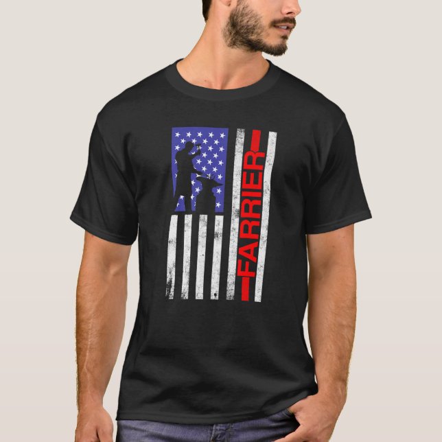 Farrier Horseshoe Hoof Trimming Equine Shoeing T-Shirt (Front)