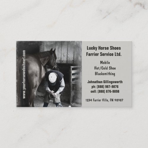 Farrier _ Horseshoe Horse Hoof Services Business Card
