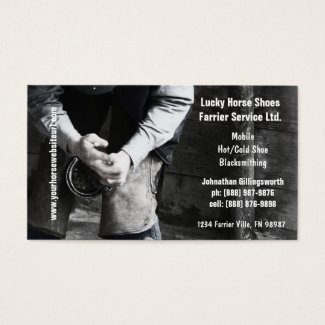 Farrier, Horseshoe Business Cards