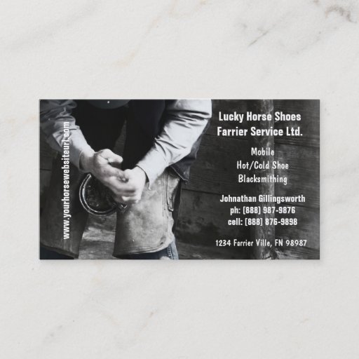 Customizable Farrier - Horseshoe Service Business Cards