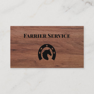 Farrier Horseshoe Service Wood Business Card