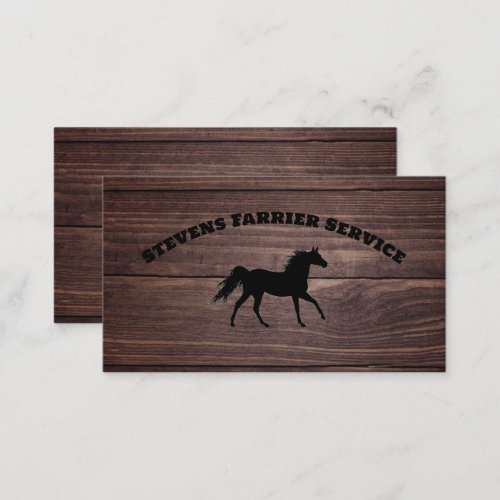 Farrier Horseshoe Service Wood Business Card