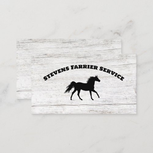 Farrier Horseshoe Service Wood Business Card