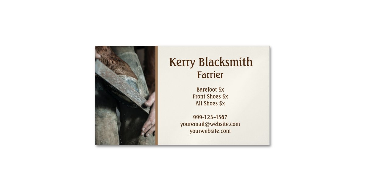 Farrier Horseshoeing and Trim Business Card Zazzle