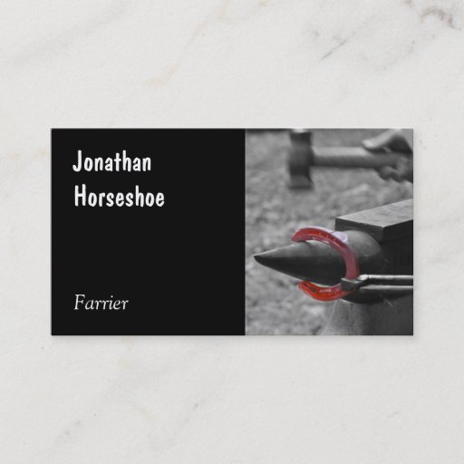 Customizable Farrier hot horseshoe business card
