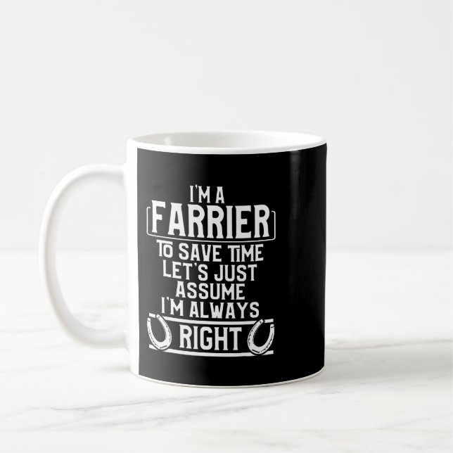 Farrier Right Horseshoe Hoof Trimming Equine Shoei Coffee Mug (Left)