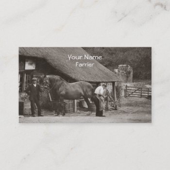 Farrier Shoeing A Horse Business Card by Past_Impressions at Zazzle