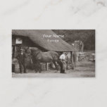 Farrier Shoeing A Horse Business Card at Zazzle