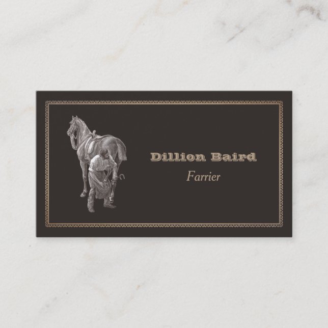 Farrier Shoeing Horse Business Card (Front)