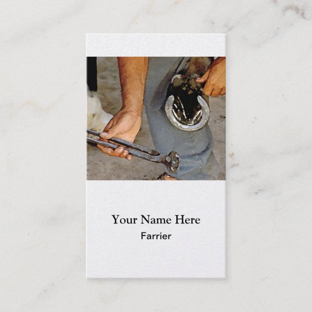 Farrier shoeing horse business card (Front)