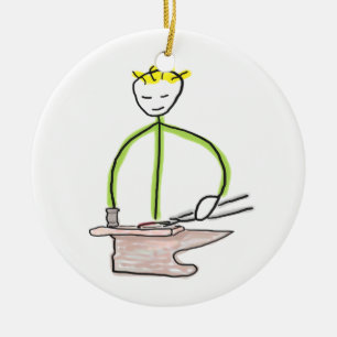 Farrier Stickman Ceramic Ornament