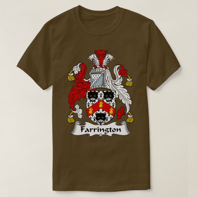 Farrington Coat of Arms Family Crest  T-Shirt (Design Front)