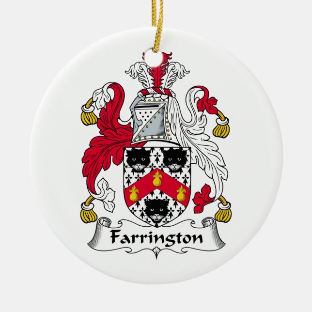 Farrington Family Crest Ceramic Ornament (Front)