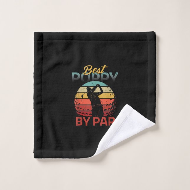 Fars Day Best Poppy Par Golf S  Dad Grandpa Men Wash Cloth (Wash Cloth)