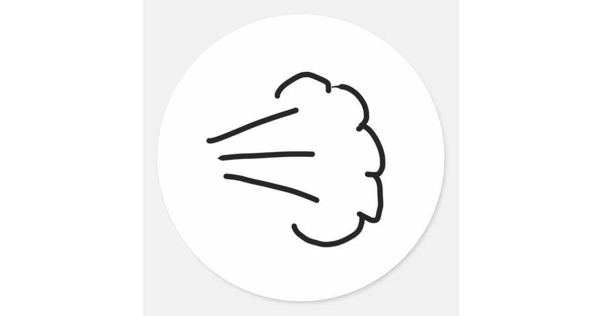 Fart Cloud Classic Round Sticker Fart Cloud Classic Round Sticker