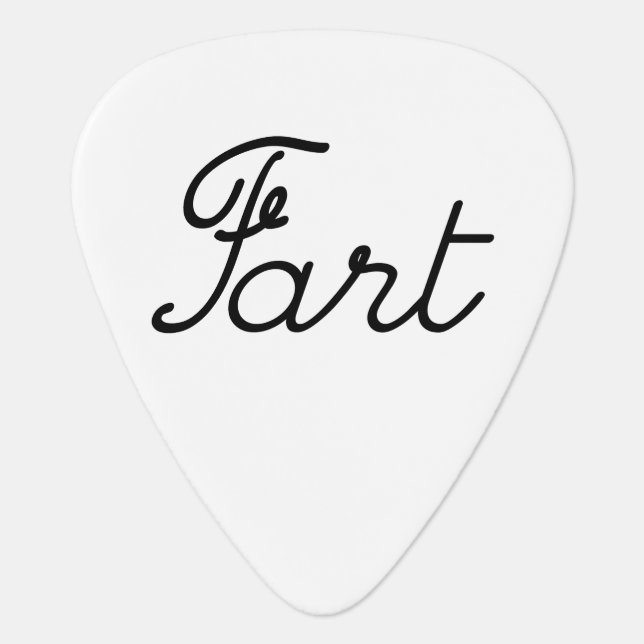 FART in Fancy Cursive Writing Farting Farts Funny Guitar Pick (Front)