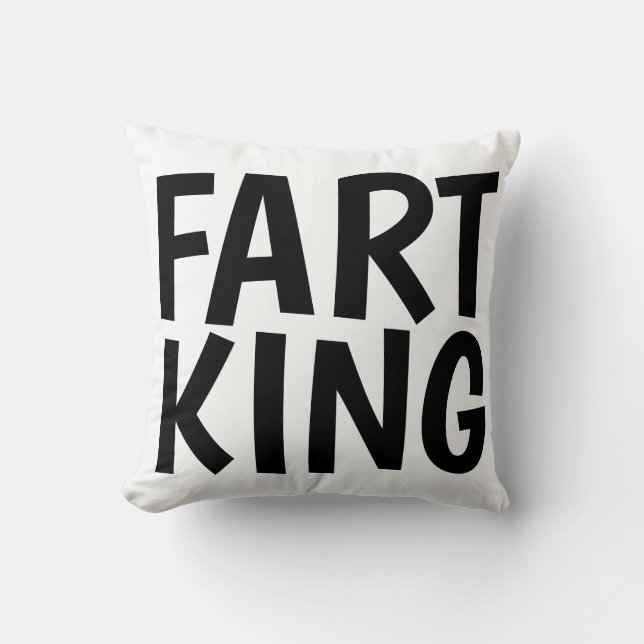FART KING funny throw Pillows (Front)