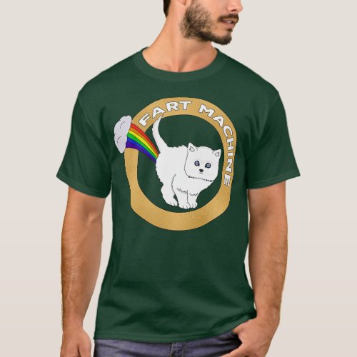 Fart Machine Funny Cat Rainbow T_Shirt