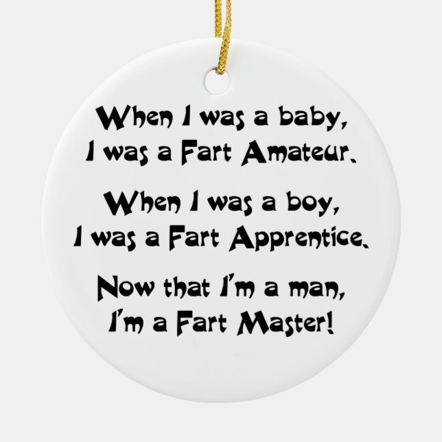 Fart Master Ceramic Ornament (Front)