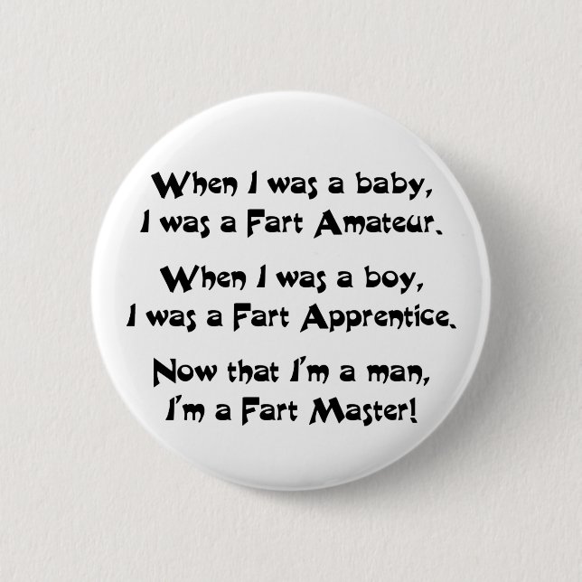 Fart Master Pinback Button (Front)