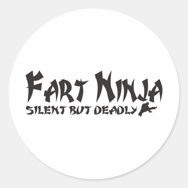 FART NINJA CLASSIC ROUND STICKER (Front)