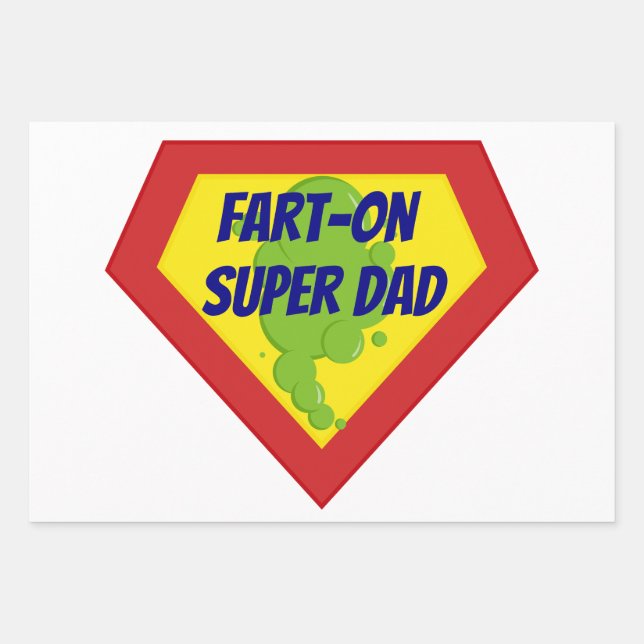 Fart- On Super Dad Wrapping Paper Sheets (Front)