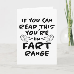 Fart Range Funny Saying Fun Bloating Farting Gift Card