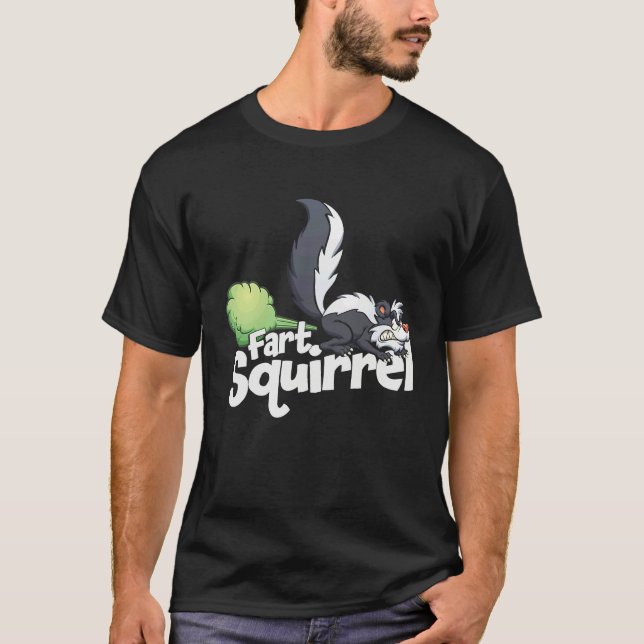 Fart Squirrel Skunk Farting Animal T-Shirt (Front)