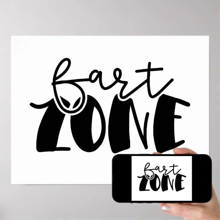 Fart Zone Bathroom Funny Sayings Wall Art Poster | Zazzle