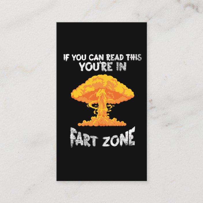 Fart Zone Explosion Humor Farting Joke Business Card