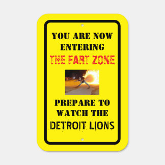FART ZONE Metal Parking Sign
