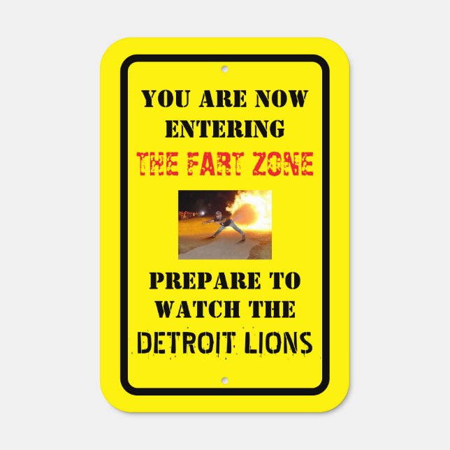 FART ZONE Metal Parking Sign (Front)