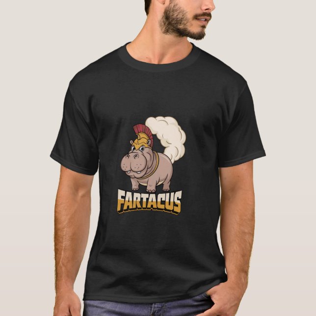 Fartacus Farting Hippo Farts T-Shirt (Front)