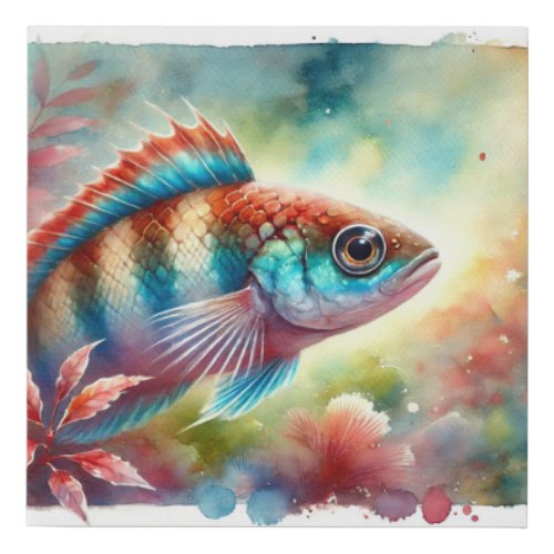 Fartet Fish 240624AREF106 _ Watercolor Faux Canvas Print