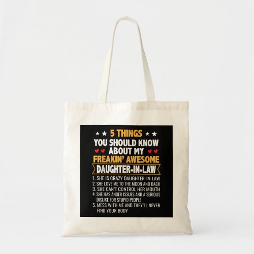 Farther And Mother In Law   From Daughter In Law Tote Bag