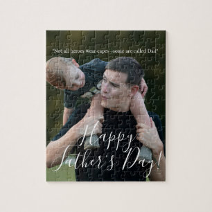 Farthers Day Dad Is My Hero Photo Personalized Jigsaw Puzzle