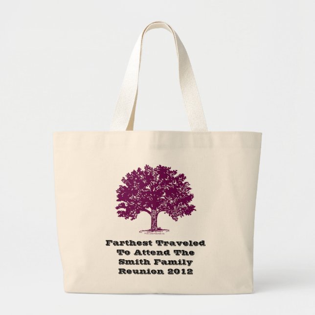 Farthest Traveled to Family Reunion Tote Bag (Front)