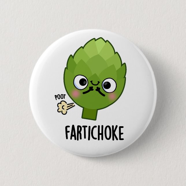 Fartichoke Funny Farting Artichoke Pun  Button (Front)