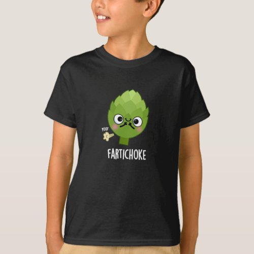 Fartichoke Funny Farting Artichoke Pun Dark BG T_Shirt