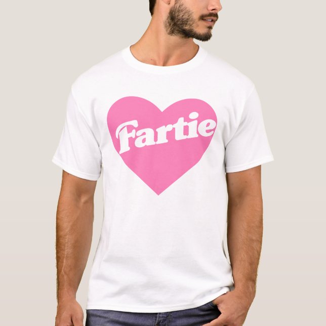 Fartie Pink Heart Funny Pun Joke  T-Shirt (Front)