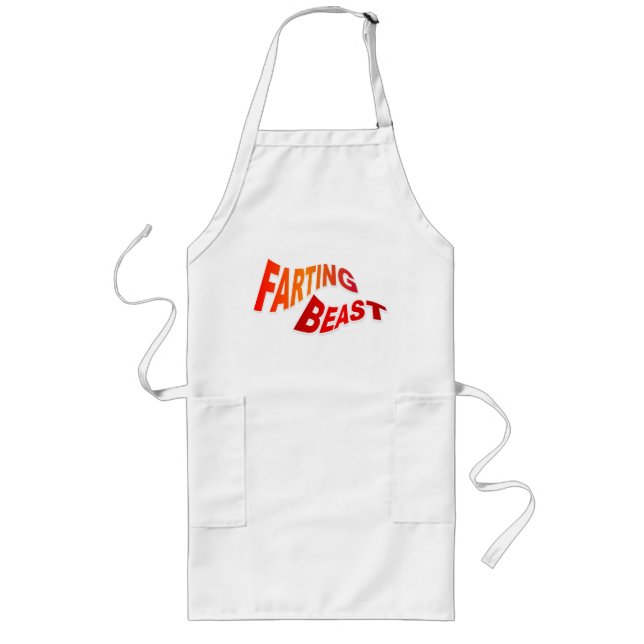 FARTING BEAST - hilarious innuendo humor Long Apron (Front)