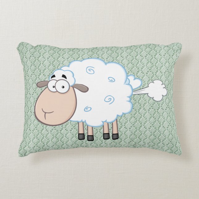 FARTING CARTOON SHEEP PILLOW (Front)