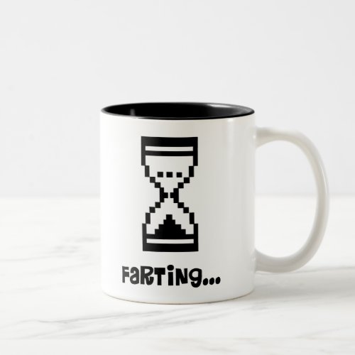 Farting Computer Hourglass T_Shirts For Men Two_Tone Coffee Mug