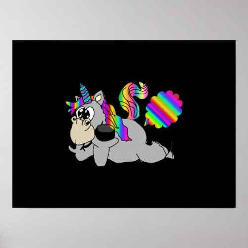 Farting Farting Unicorn Poster